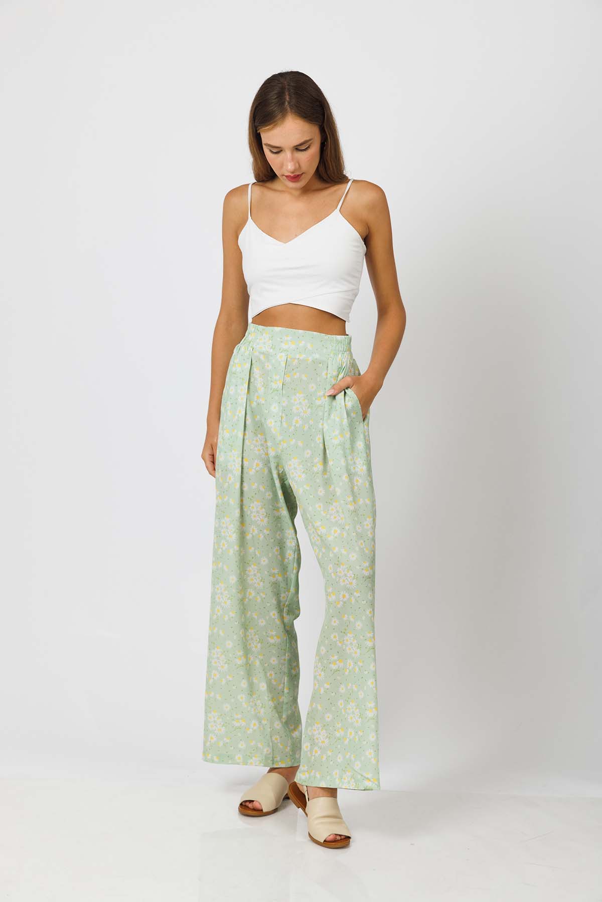 Green Floral Resort Pants – Rotchic