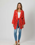 Red Oversized Resort Kimono