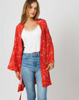 Red Oversized Resort Kimono