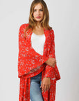 Red Oversized Resort Kimono