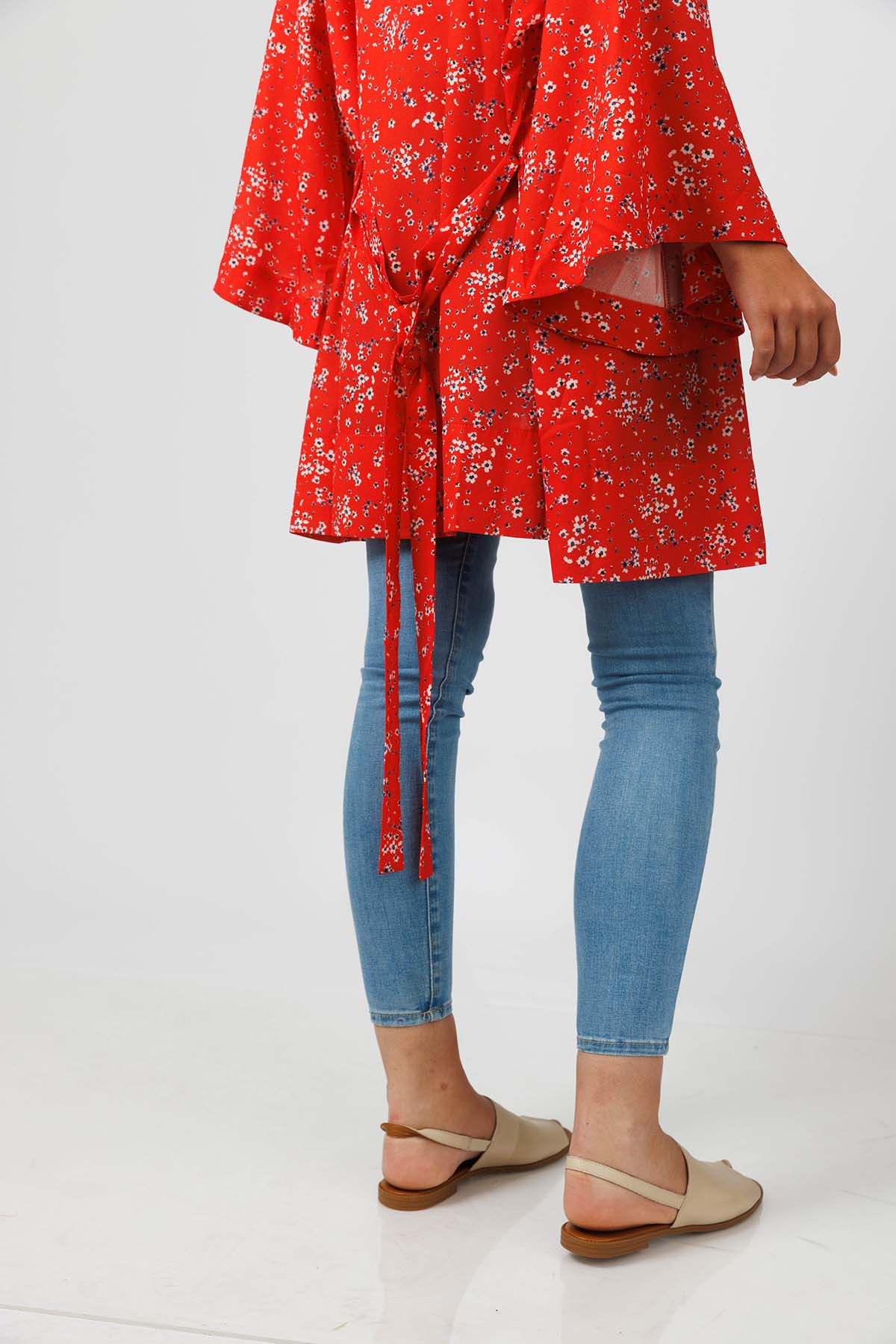 Red Oversized Resort Kimono