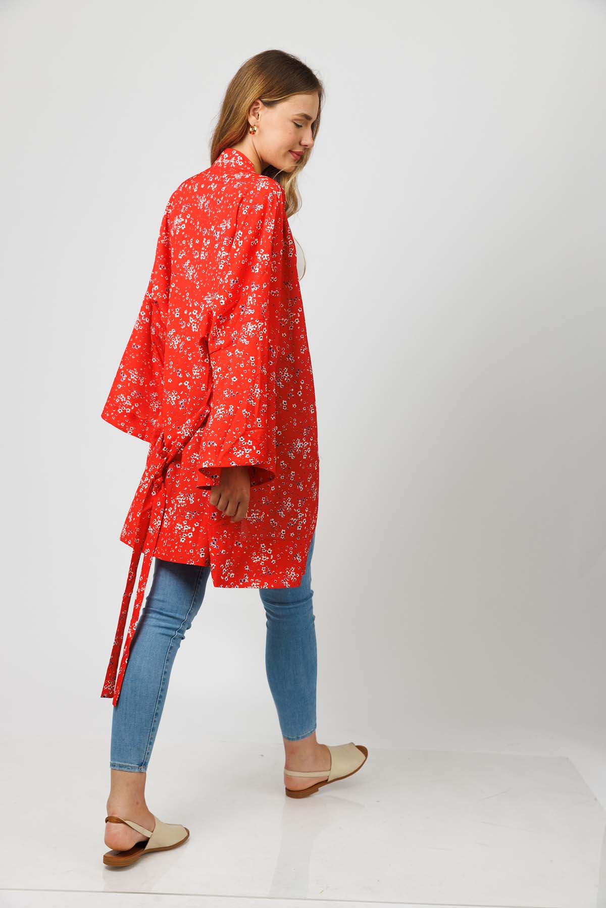 Red Oversized Resort Kimono