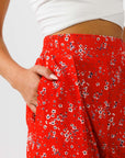 Red floral Resort Pants