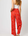 Red floral Resort Pants