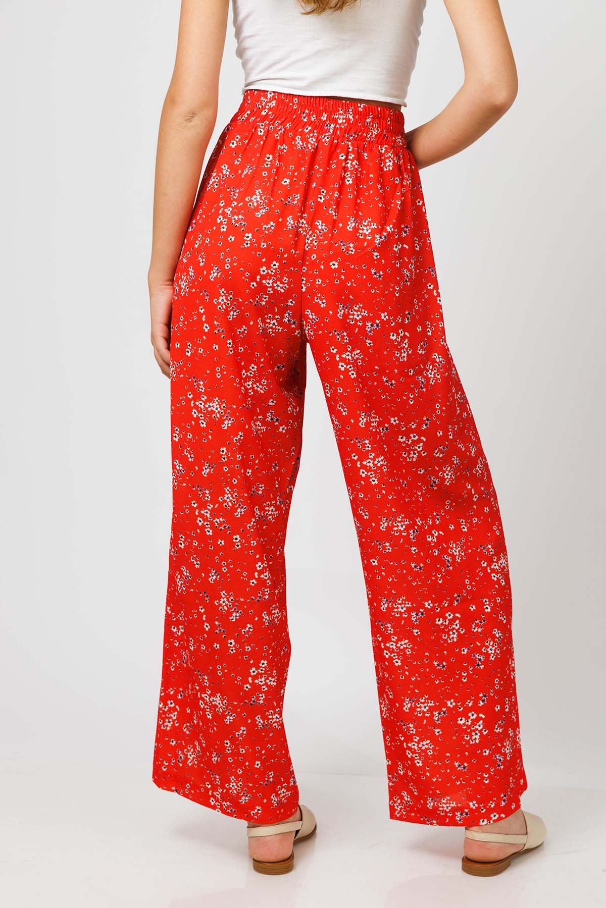 Red floral Resort Pants