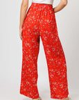 Red floral Resort Pants