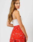 Red floral Resort Pants