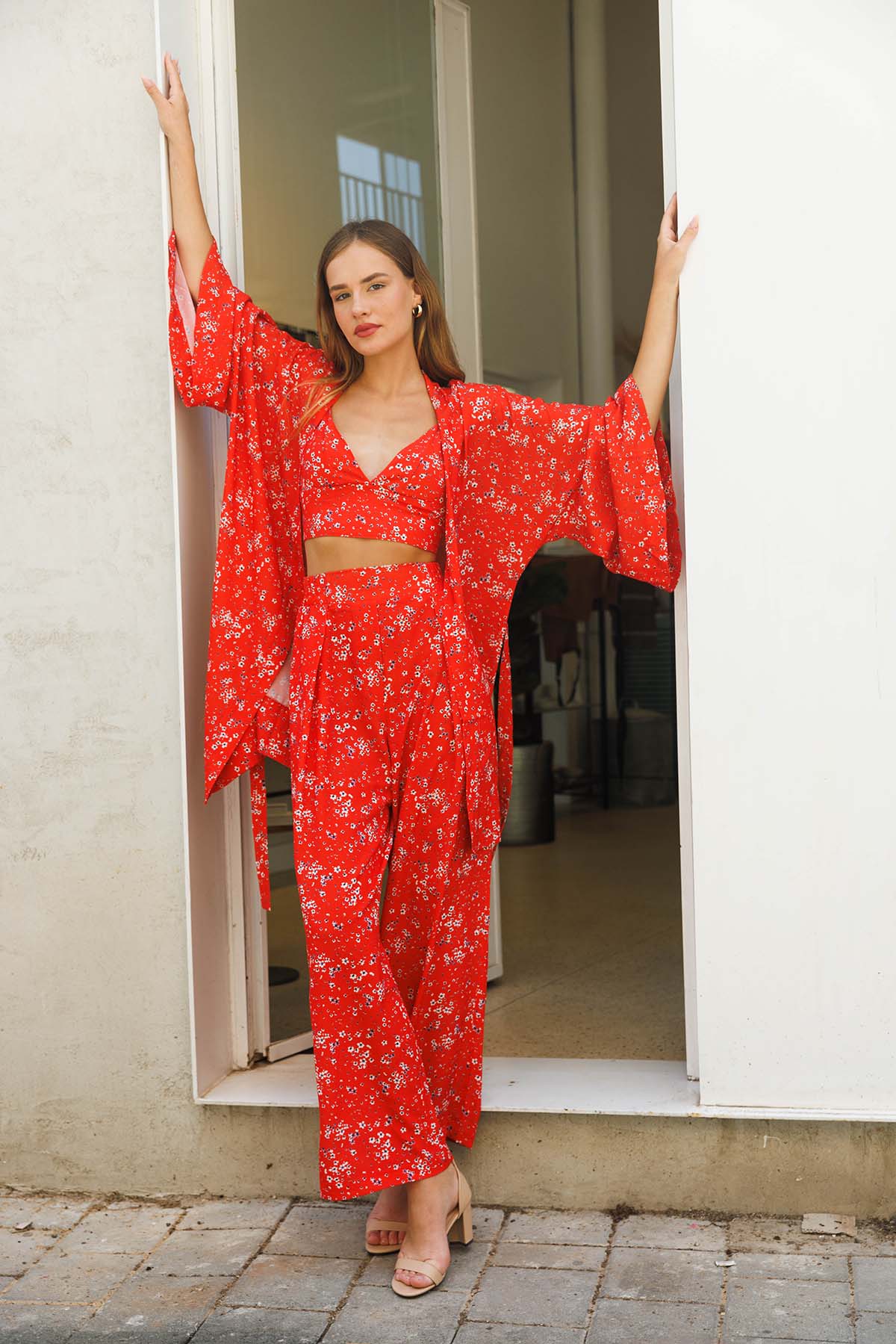 Three Piece Red Resort Set