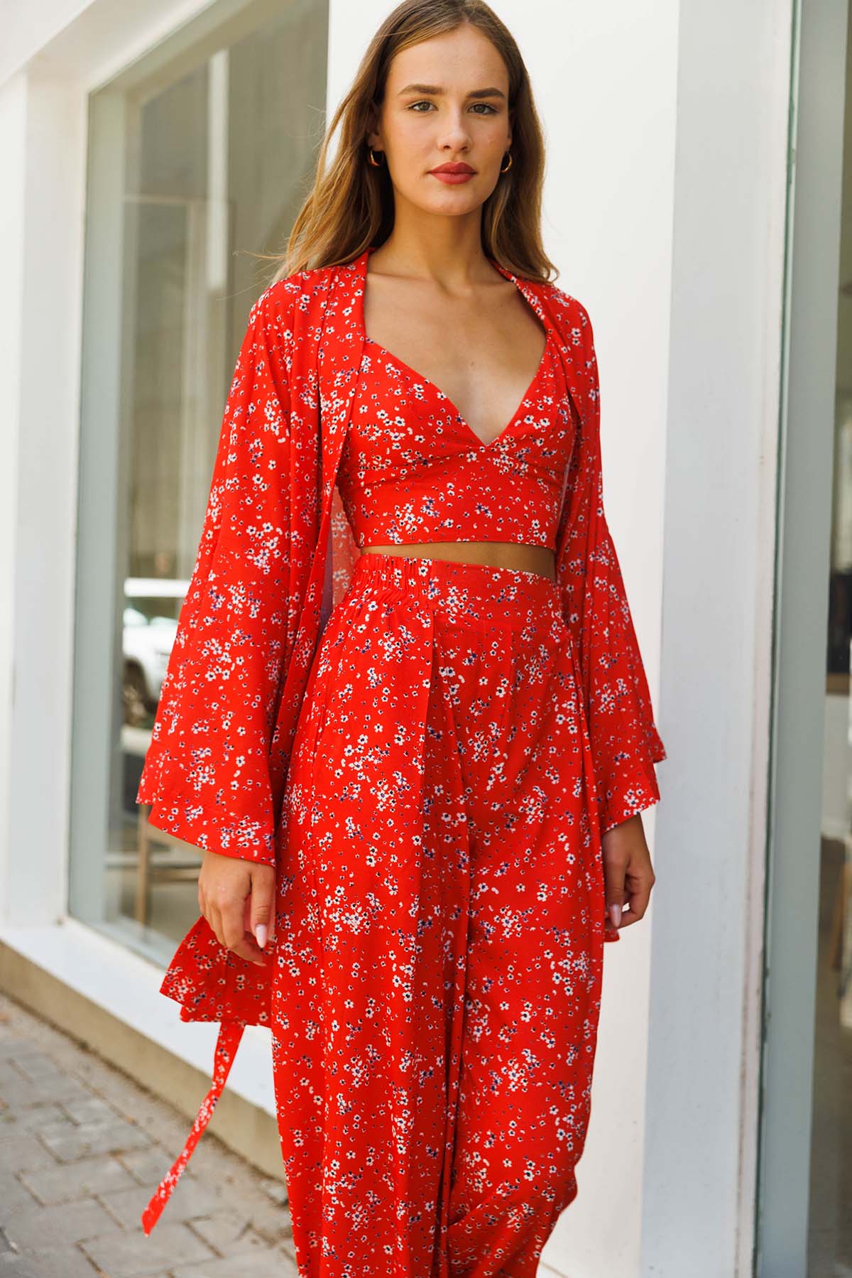 Three Piece Red Resort Set