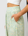 Green Floral Resort Pants