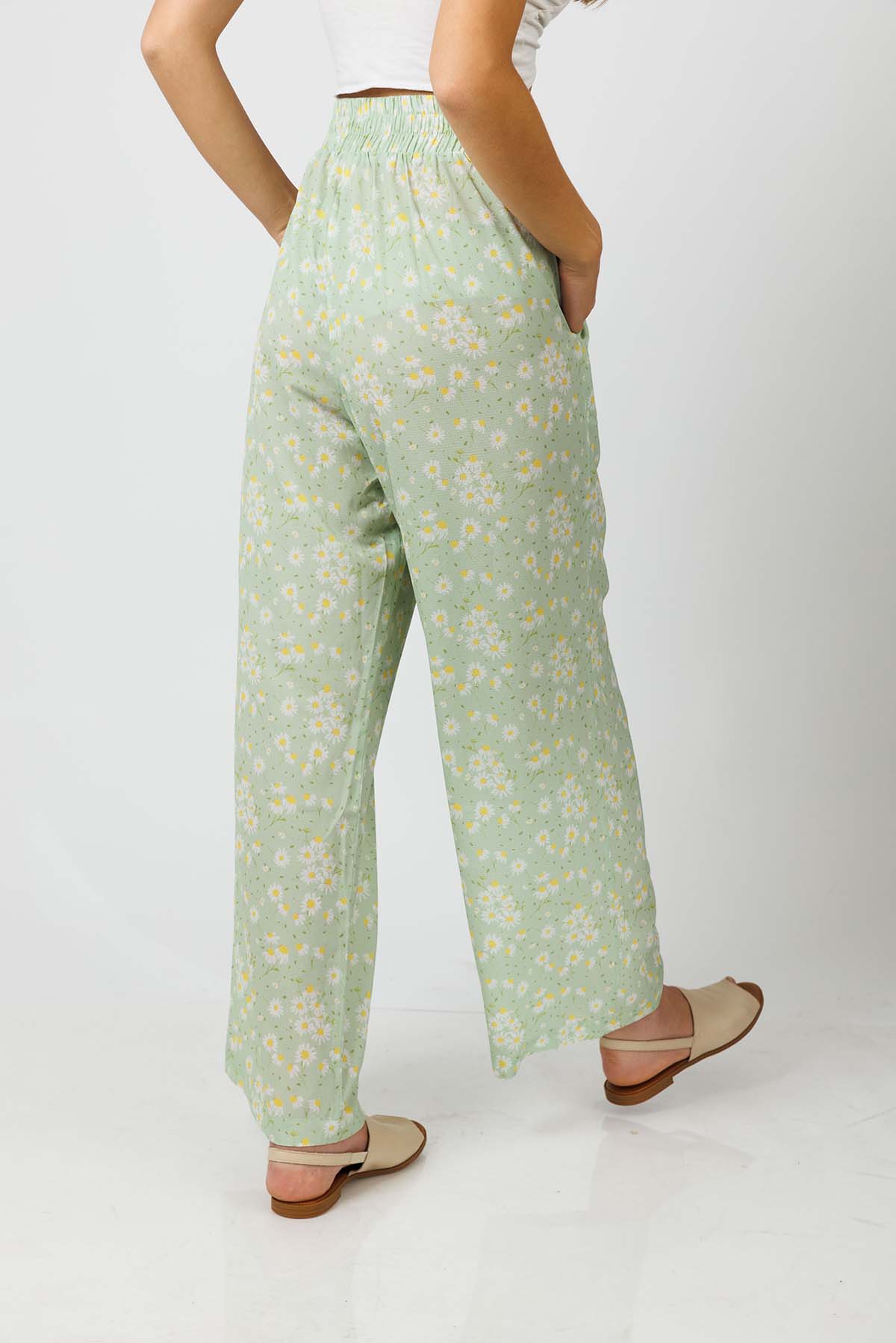 Green Floral Resort Pants