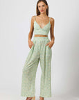 Green Floral Resort Pants