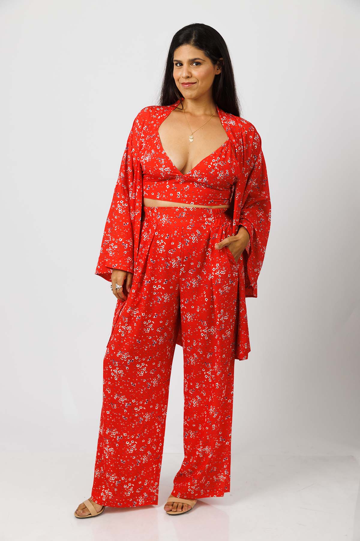 Three Piece Red Resort Set