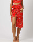 Red Yoko Wrap Skirt