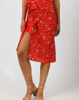 Red Yoko Wrap Skirt