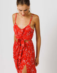 Red Floral Summer Two Piece Set