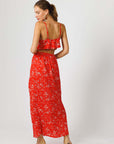 Red Floral Summer Two Piece Set