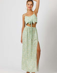 Green Floral Summer Two Piece Set