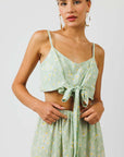 Green Floral Summer Two Piece Set