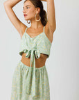 Green Floral Summer Two Piece Set