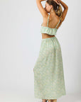 Green Floral Summer Two Piece Set