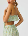 Green Floral Summer Two Piece Set