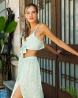 Green Floral Summer Two Piece Set