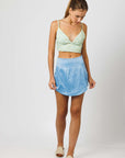 Light Blue Lotus Mini Skirt