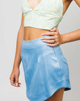 Light Blue Lotus Mini Skirt