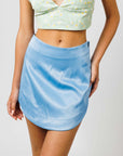 Light Blue Lotus Mini Skirt