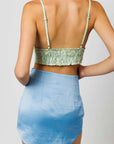 Light Blue Lotus Mini Skirt