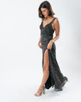 Black Bali Ruffle Maxi Dress