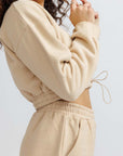 Beige Rico Cropped Elasticated Sweatshirt